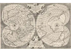 Antique world map of 1564 after Gerard Mercator, Quam hic vides orbis imaginem, restored full sheet