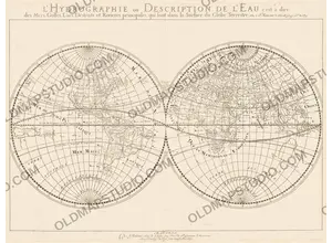 Antique World Map 1652 — Sanson, L'Hydrographie