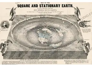 Old Flat Earth Map 1893 — Ferguson, Map of the Square and Stationary Earth
