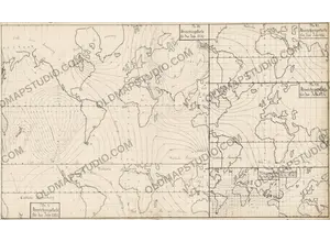 Mapa antiguo del mundo 1807 — Hansteen, Abweichungskarten
