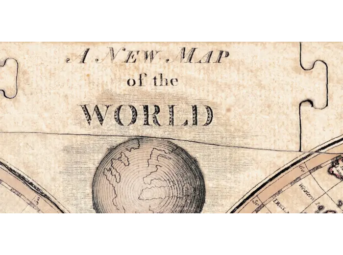 Antique World Map 1800 — Wallis, A New Map of the World — detail 1: title
