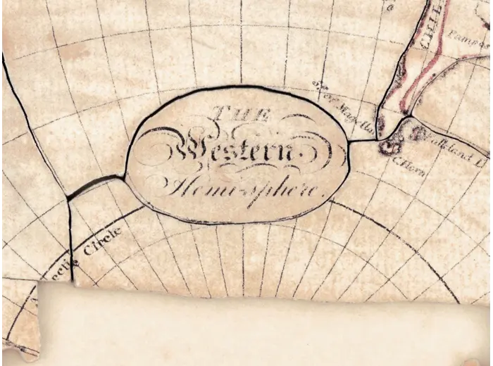 Antique World Map 1800 — Wallis, A New Map of the World — detail 6: western hemisphere cartouche