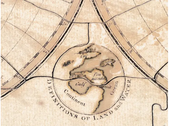 Antique World Map 1800 — Wallis, A New Map of the World — detail 7: definitions inset