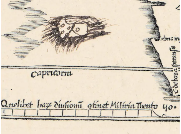 Stara mapa świata 1541 — Fries, Tabula Noua Totius Orbis — detal 2