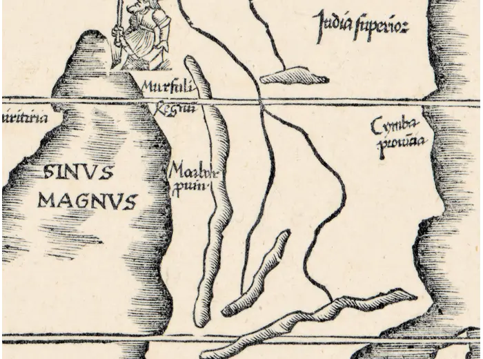 Stara mapa świata 1541 — Fries, Tabula Noua Totius Orbis — detal 4