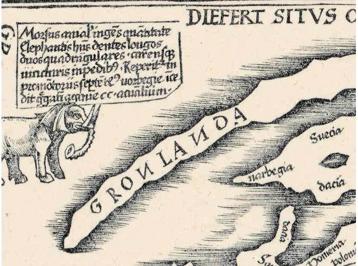 Stara mapa świata 1541 — Fries, Tabula Noua Totius Orbis — detal 5