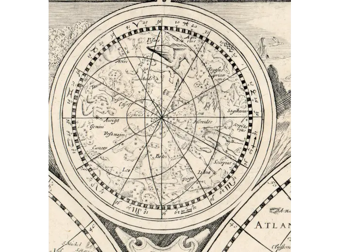 Polus Arcticus inset on the Hondius world map, 1655