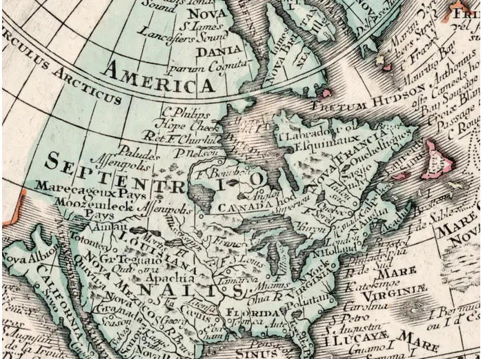 California drawn as an island on the Seutter world map, 1740