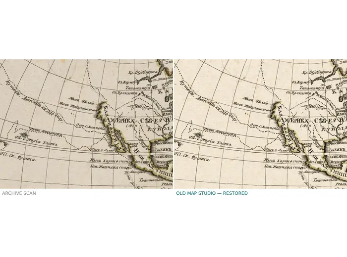The sheet before and after restoration
