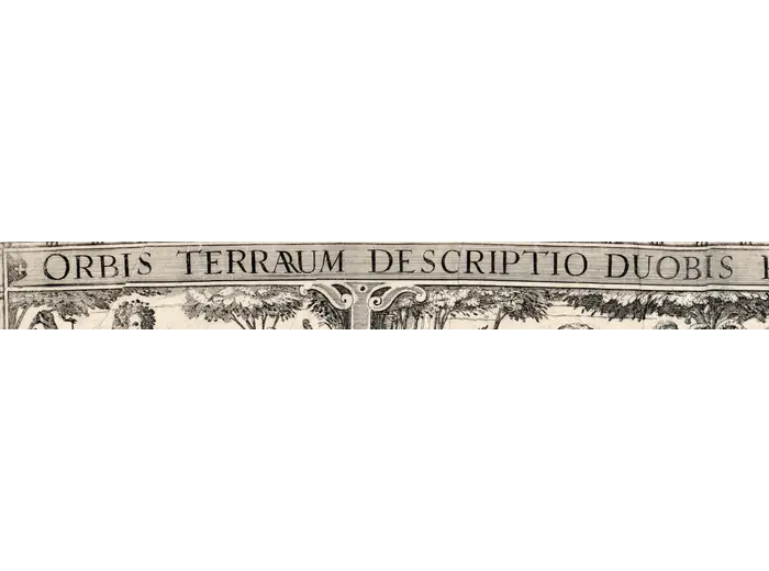 Title banner of the Geylekerck world map, 1618