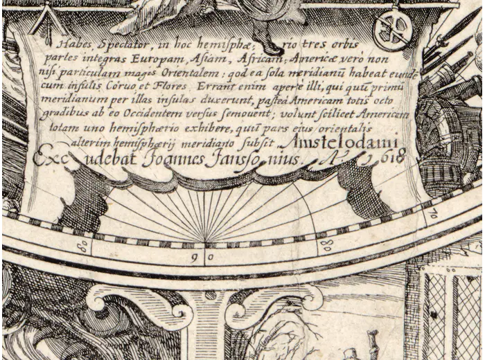 Imprint cartouche of the Geylekerck world map, 1618