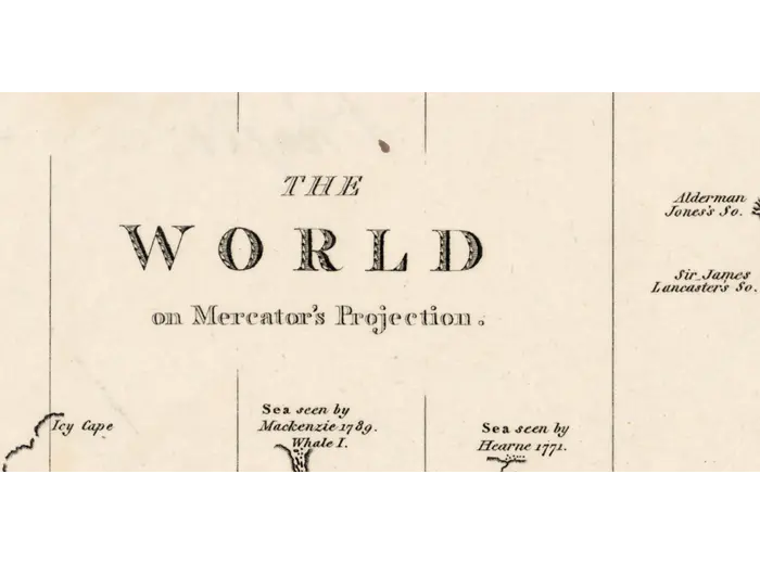Title, The world on Mercator's projection, at 1:1