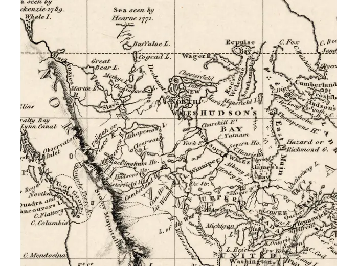 North America and Hudson's Bay at 1:1