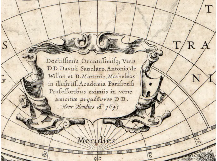 Detail at full size: the dedication cartouche