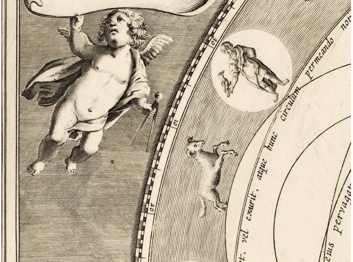 Angel figure holding the sphere, 1:1 detail