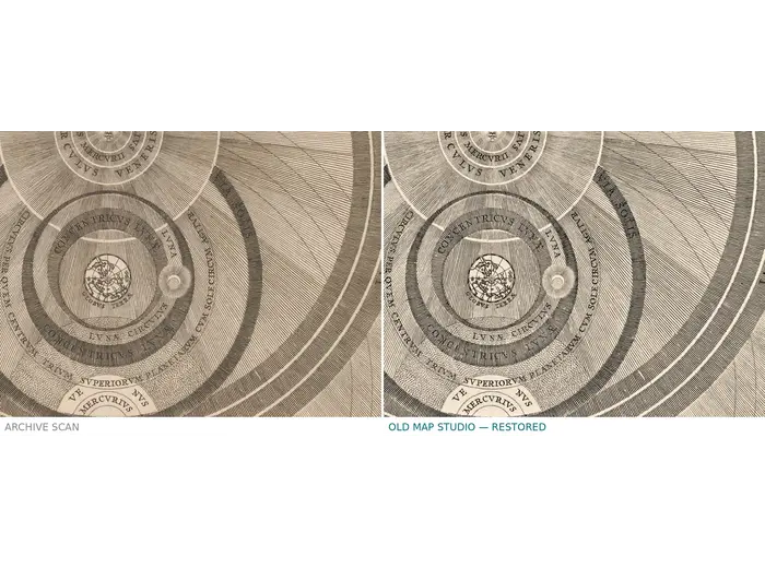 The sheet before and after restoration
