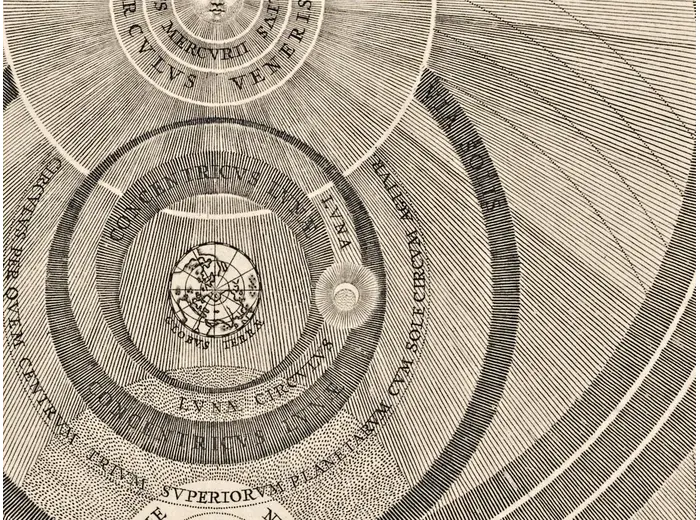 The Sun and the Earth at the centre of Brahe's system, 1:1 detail