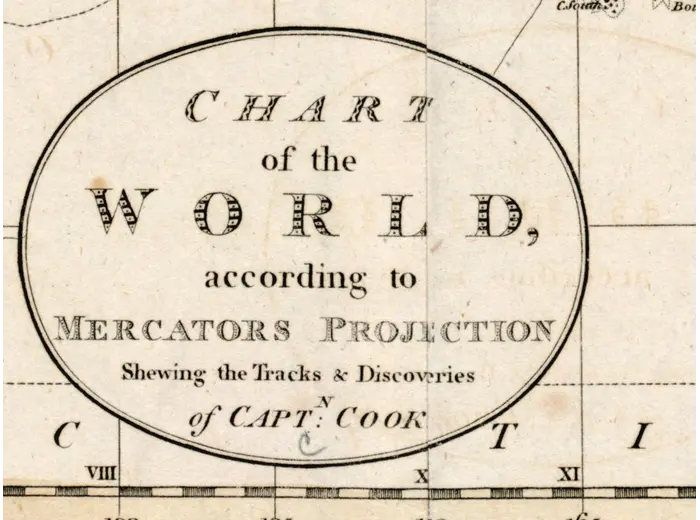 Antique World Map 1799 — Chart of the World — detail 1: title cartouche