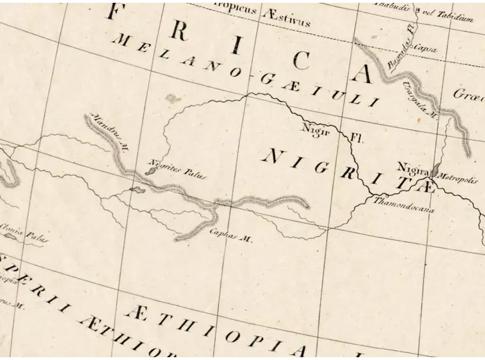 Antique World Map 1811 — d'Anville, Orbis Veteribus Notus — detail 5: africa interior