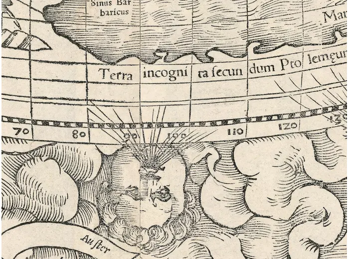 Terra incognita and the Auster wind head at 1:1