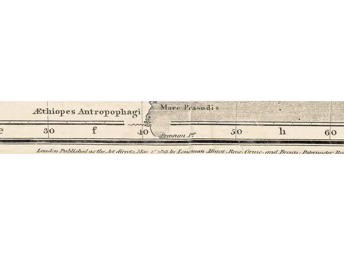Imprint line naming Macpherson and Findlay on the 1818 map
