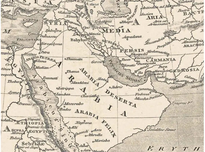 The Mediterranean on the 1818 map of the ancient world