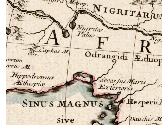 The interior of Africa on the 1714 Delisle map