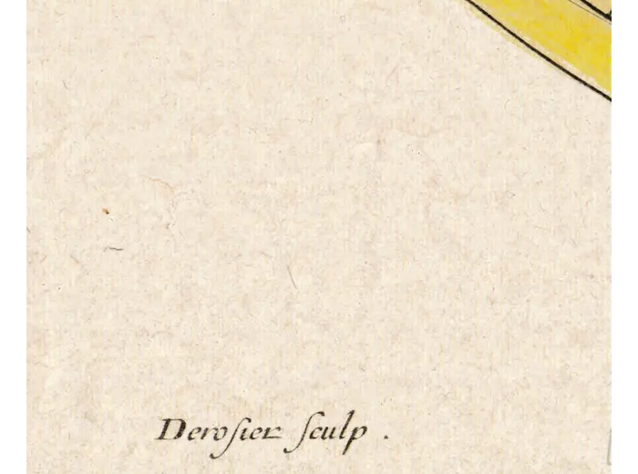 Engraver signature on the 1714 Delisle map