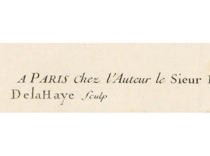 Imprint and royal privilege of 1724 on the Delisle sheet