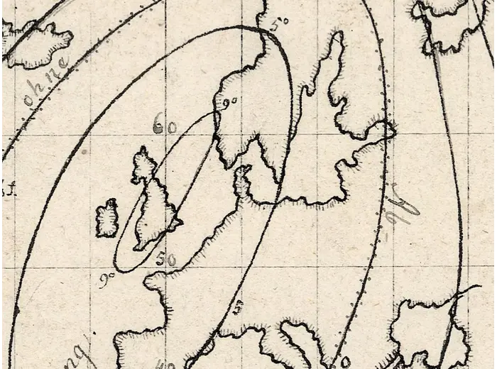 Detail at full size: the isogonic curves over Europe