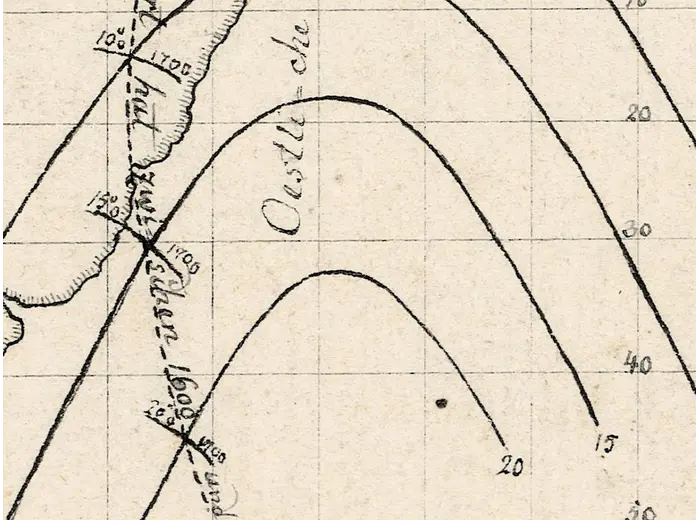 Detail at full size: declination lines over South America