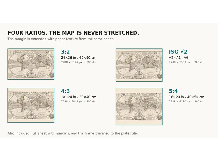 Antique World Map 1709 — Moll, A New and Correct Map — print sizes at 300 dpi