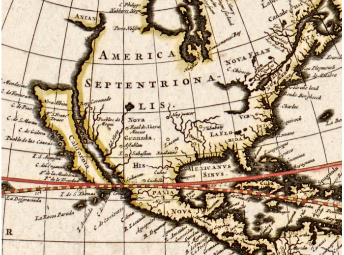 Antique World Map c. 1690 — Visscher, Orbis Terrarum Nova Tabula — detail 3: california island
