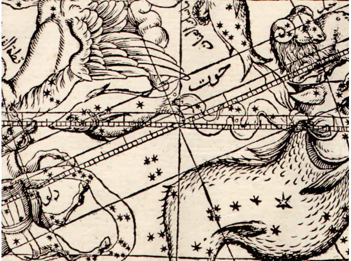 Stara mapa świata 1795 — Hajji Ahmed, osmańska mapa w kształcie serca — detal 6