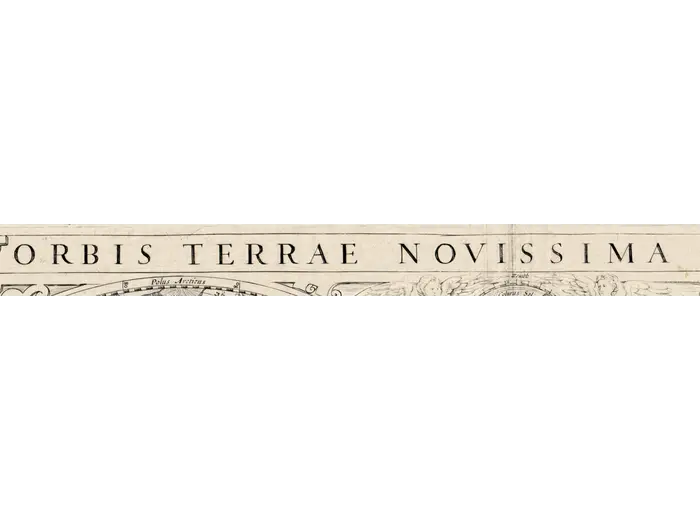 Stara mapa świata 1602 — Mercator i Hondius, Orbis Terrae — detal 1