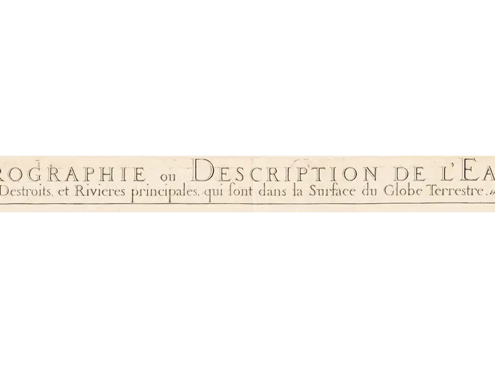 Antique World Map 1652 — Sanson, L'Hydrographie — detail 1: title banner