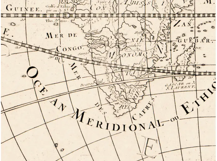 Antique World Map 1652 — Sanson, L'Hydrographie — detail 6: engraved detail africa