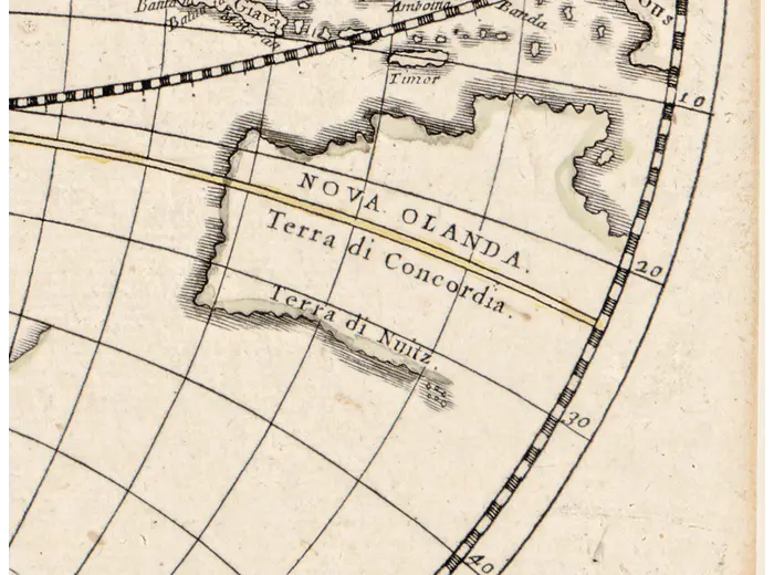 Antique World Map 1684 — Sanson, Mappa Mondo — detail 5: nova olanda