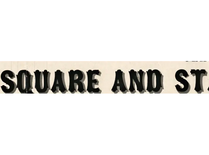 Old Flat Earth Map 1893 — Ferguson, Map of the Square and Stationary Earth — detail 1: title square stationary earth