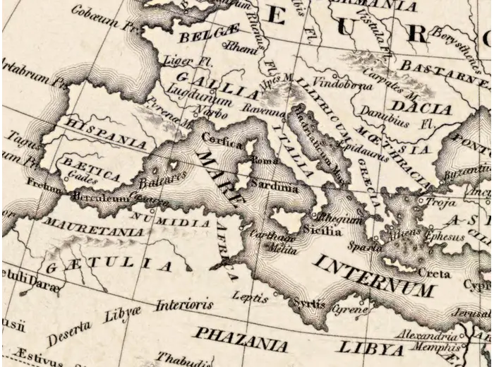 Oude wereldkaart 1826 — Tanner, Terra Veteribus Nota — detail 3