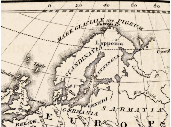 Oude wereldkaart 1826 — Tanner, Terra Veteribus Nota — detail 6