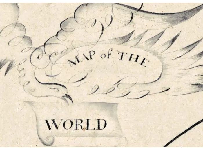 Oude wereldkaart 1810 — Elizabeth Knight, Map of the World — detail 1