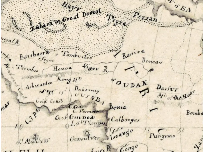 Oude wereldkaart 1810 — Elizabeth Knight, Map of the World — detail 6