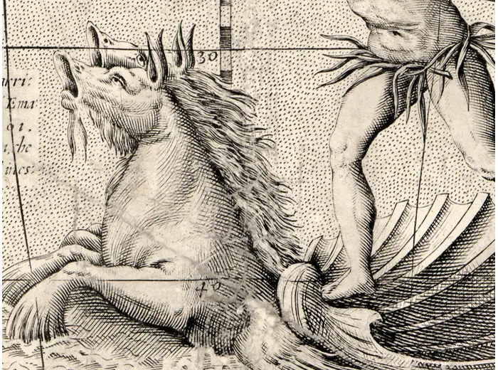 Mapamundi antiguo hacia 1643 — Rosaccio, mapa mural — detalle 5