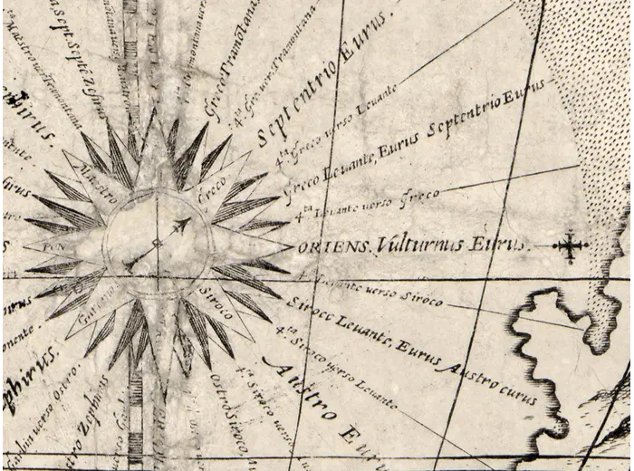 Mapamundi antiguo hacia 1643 — Rosaccio, mapa mural — detalle 6