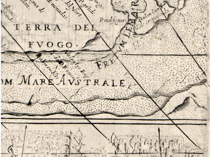 Mapamundi antiguo hacia 1643 — Rosaccio, mapa mural — detalle 7