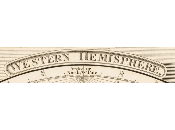 Antique World Map 1794 — Dunn, A New Map of the World — detail 5: western hemisphere banner v0925