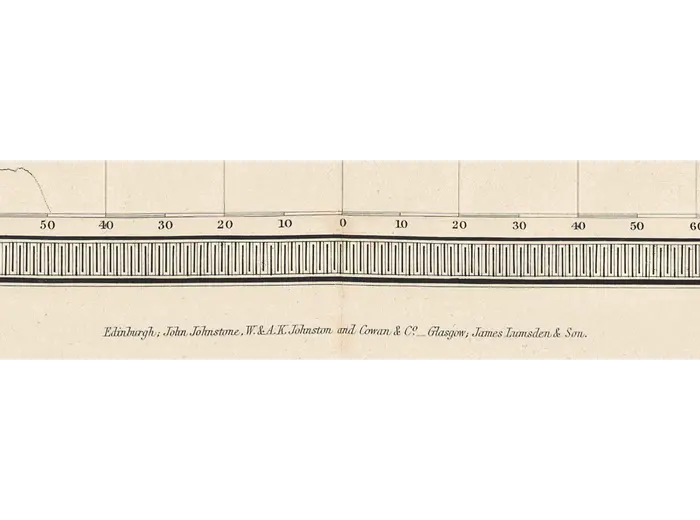Stara mapa świata ok. 1845 — Johnston, geografia roślin — detal 2