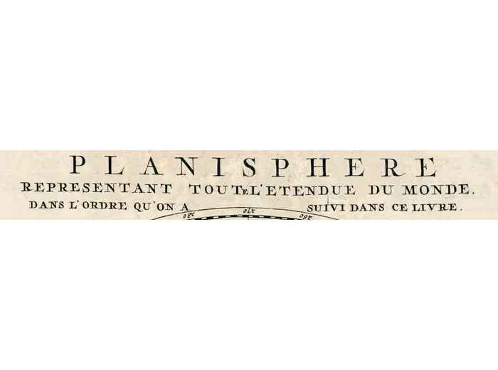 Antique World Map 1715 — Renard, Planisphere — detail 1: title banner