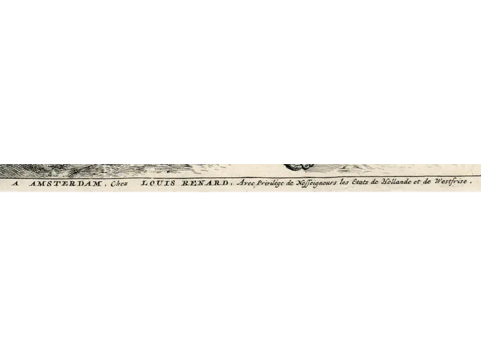 Antique World Map 1715 — Renard, Planisphere — detail 2: imprint renard